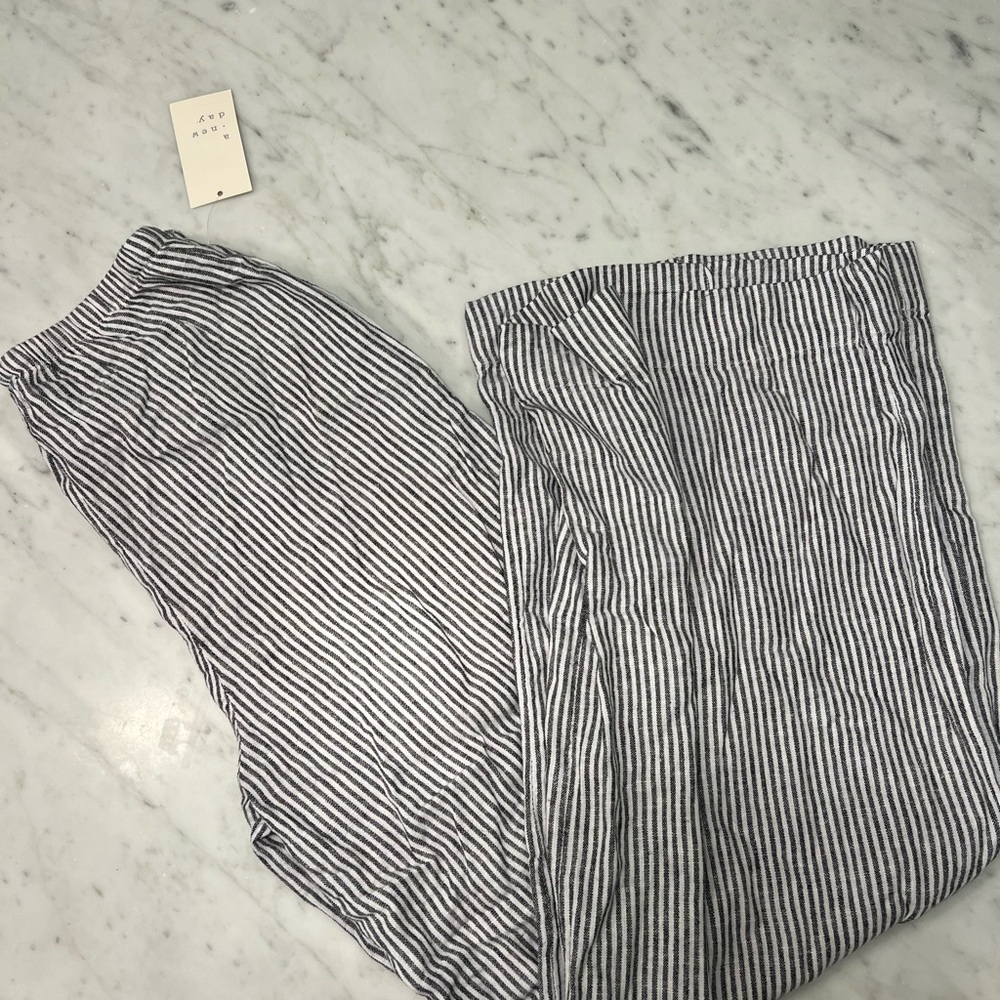 A New Day Black and White Striped Pants